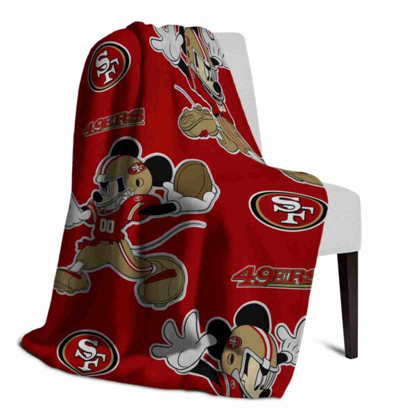 customized san francisco 49ers mickey red blanket top rated
