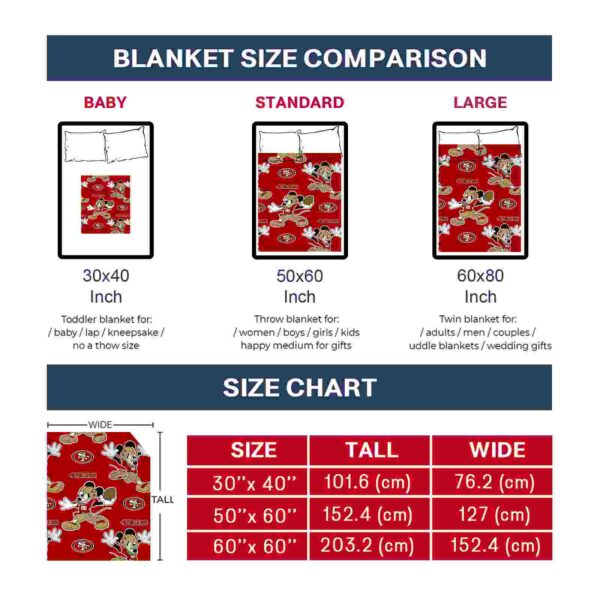 customized san francisco 49ers mickey red blanket trendy