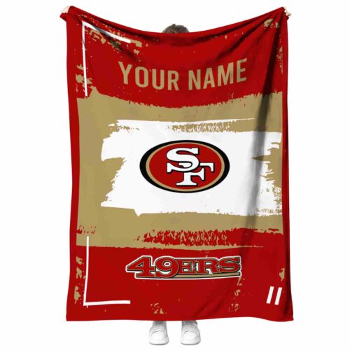 customized san francisco 49ers paint strokes red white blanket best selling