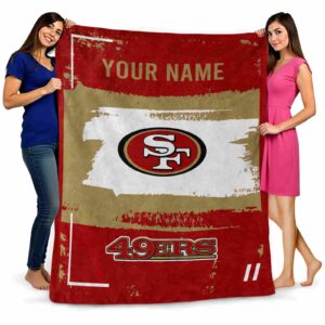 customized san francisco 49ers paint strokes red white blanket fashion forward