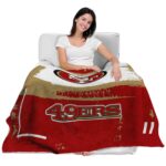 customized san francisco 49ers paint strokes red white blanket latest model
