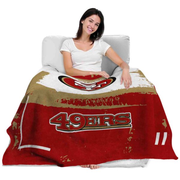 customized san francisco 49ers paint strokes red white blanket latest model