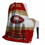 customized san francisco 49ers paint strokes red white blanket top rated