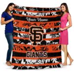 customized san francisco giants floral stripes orange white blanket fashion forward