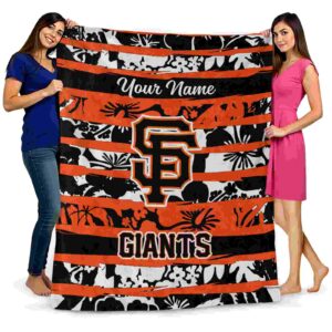 customized san francisco giants floral stripes orange white blanket fashion forward