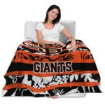 customized san francisco giants floral stripes orange white blanket latest model