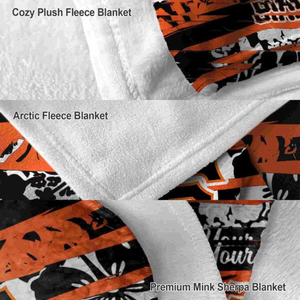 customized san francisco giants floral stripes orange white blanket premium grade