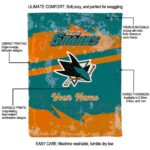 customized san jose sharks grunge streaks teal blanket new arrival