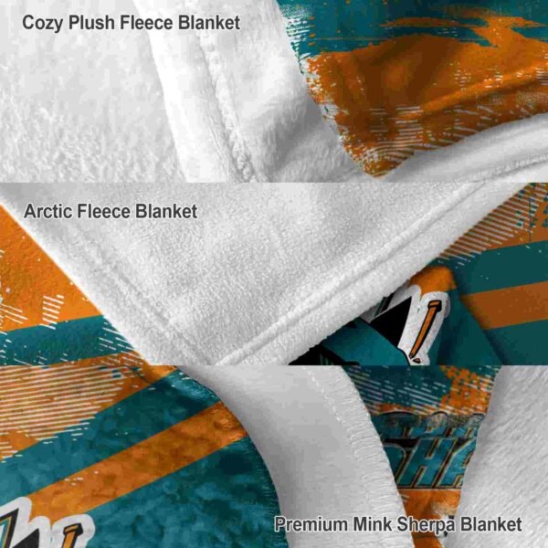 customized san jose sharks grunge streaks teal blanket premium grade