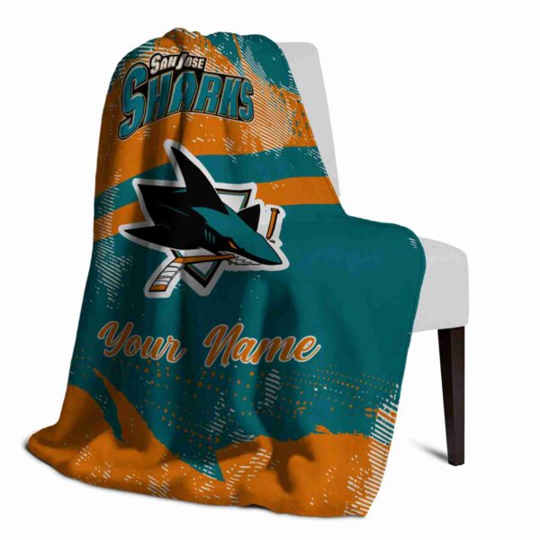 customized san jose sharks grunge streaks teal blanket top rated