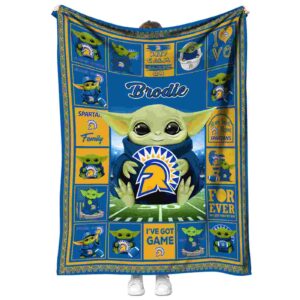 customized san jose state spartans baby yoda blue blanket best selling