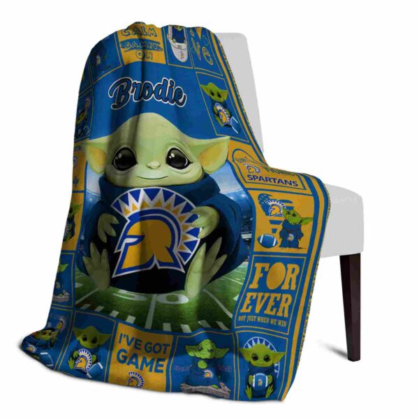customized san jose state spartans baby yoda blue blanket top rated