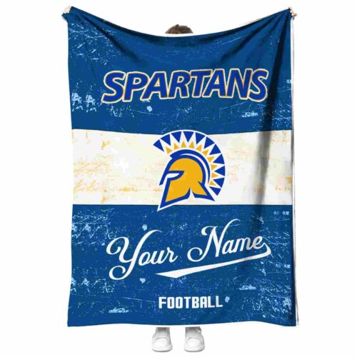 customized san jose state spartans grunge texture blue white blanket best selling