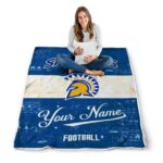 customized san jose state spartans grunge texture blue white blanket best selling