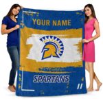 customized san jose state spartans paint strokes blue white blanket best selling