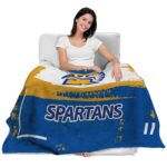 customized san jose state spartans paint strokes blue white blanket best selling