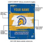 customized san jose state spartans paint strokes blue white blanket best selling