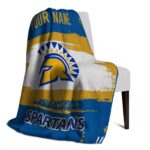 customized san jose state spartans paint strokes blue white blanket best selling