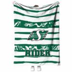 customized saskatchewan roughriders floral stripes green white blanket best selling