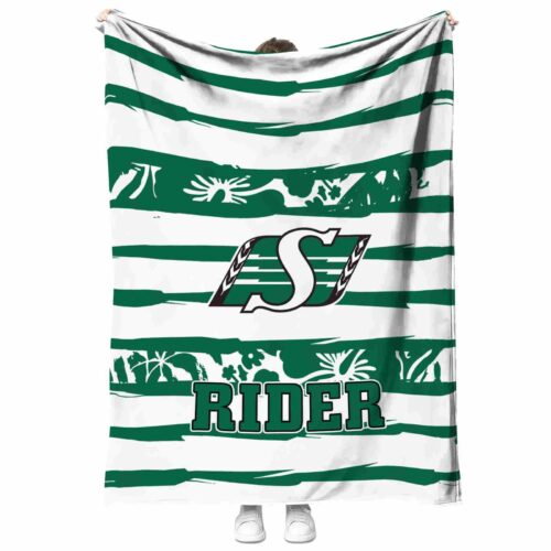 customized saskatchewan roughriders floral stripes green white blanket best selling