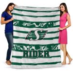 customized saskatchewan roughriders floral stripes green white blanket best selling