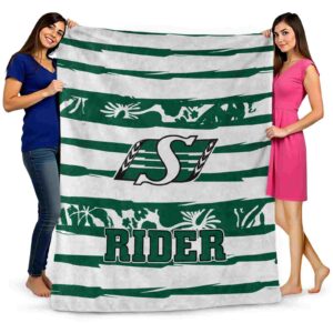 customized saskatchewan roughriders floral stripes green white blanket fashion forward