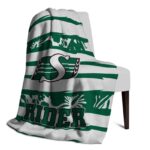customized saskatchewan roughriders floral stripes green white blanket best selling