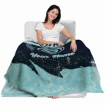 customized seattle kraken grunge streaks blue blanket best selling
