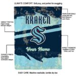 customized seattle kraken grunge streaks blue blanket best selling