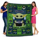 customized seattle seahawks baby yoda blue blanket best selling