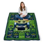 customized seattle seahawks baby yoda blue blanket best selling