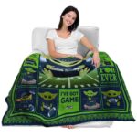 customized seattle seahawks baby yoda blue blanket best selling