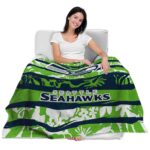 customized seattle seahawks floral stripes blue white blanket latest model
