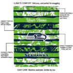 customized seattle seahawks floral stripes blue white blanket new arrival