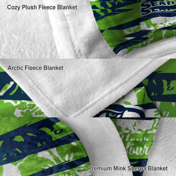 customized seattle seahawks floral stripes blue white blanket premium grade