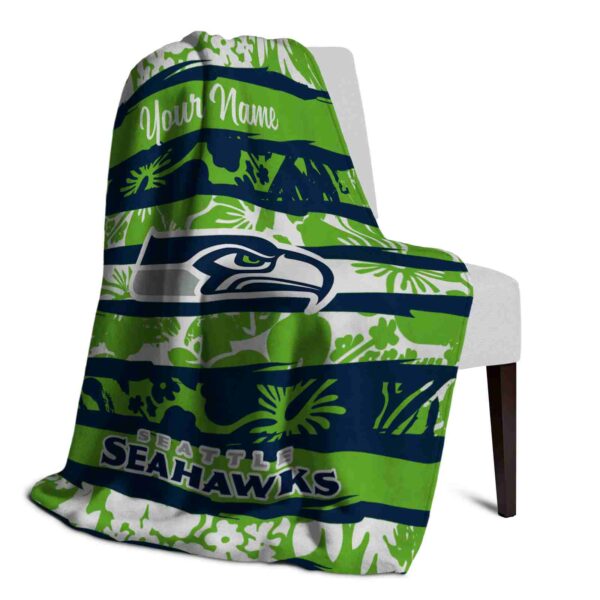 customized seattle seahawks floral stripes blue white blanket top rated