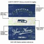 customized seattle seahawks grunge texture blue white blanket best selling