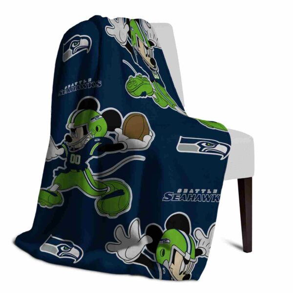 customized seattle seahawks mickey blue blanket top rated
