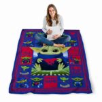 customized smu mustangs baby yoda blue blanket best selling