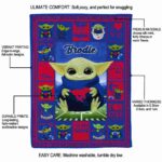 customized smu mustangs baby yoda blue blanket best selling