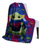 customized smu mustangs baby yoda blue blanket best selling