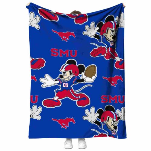 customized smu mustangs mickey blue blanket best selling