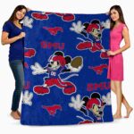 customized smu mustangs mickey blue blanket best selling