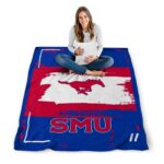 customized smu mustangs paint strokes blue white blanket best selling