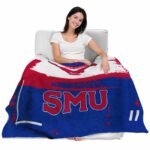 customized smu mustangs paint strokes blue white blanket best selling