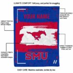 customized smu mustangs paint strokes blue white blanket best selling