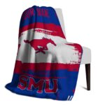 customized smu mustangs paint strokes blue white blanket best selling