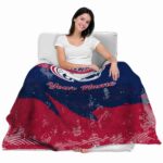 customized south alabama jaguars grunge streaks blue blanket latest model