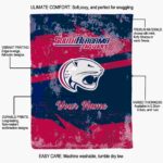 customized south alabama jaguars grunge streaks blue blanket new arrival