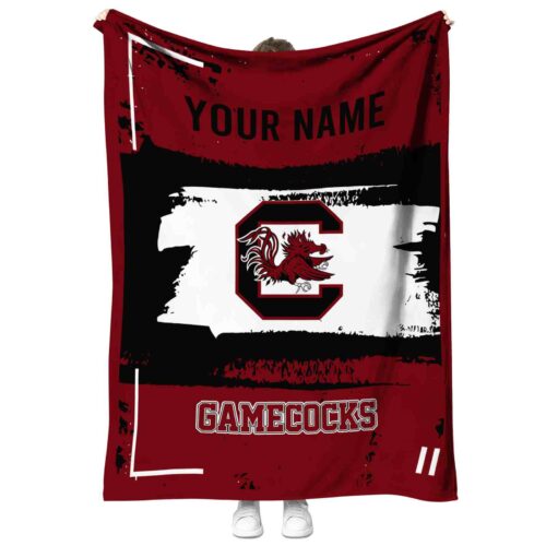 customized south carolina gamecocks paint strokes garnet white blanket best selling